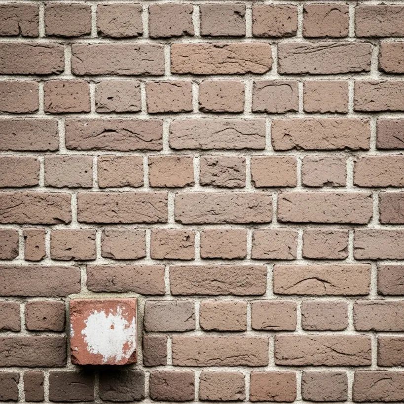 یه آجر رنگ‌پریده توی گوشه کادر با کلی فضای منفی