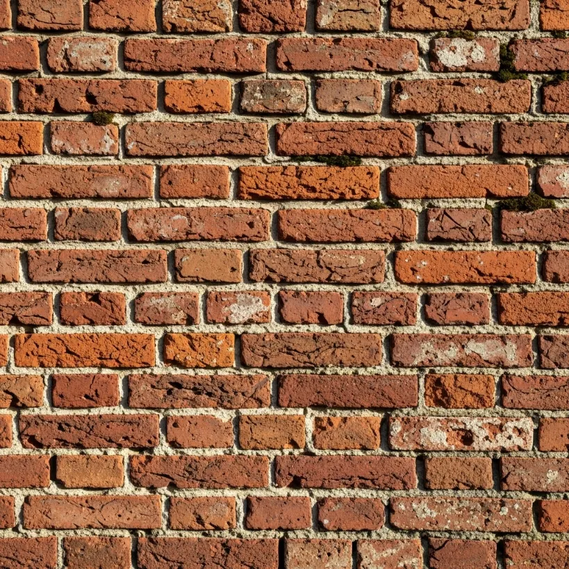 عکس مستقیم از دیوار برای نشون دادن الگوی آجرها.