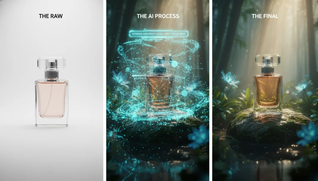 مراحل ترکیب عکاسی صنعتی با هوش مصنوعی در استودیو مهساین